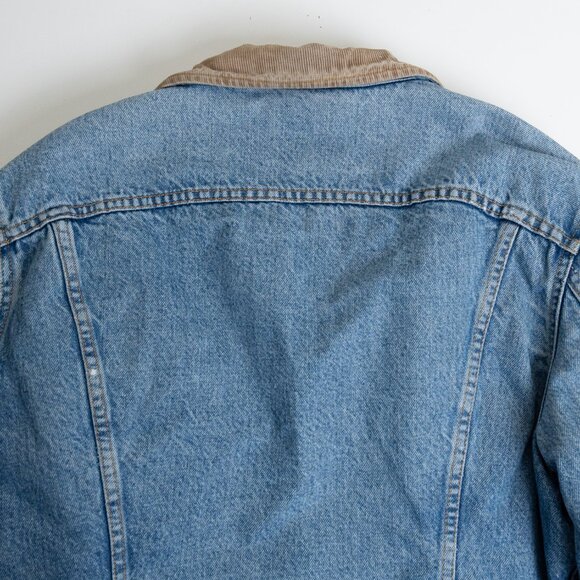 Vintage Lee Storm Rider Denim Jacket Blanket Lined Corduroy Collar - Picture 8 of 14